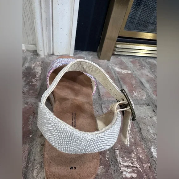 TOMS Diana Platform Wedge Sandals Size 9M – Rainbow Tribal Cork Heel Ankle Strap - Picture 6 of 10